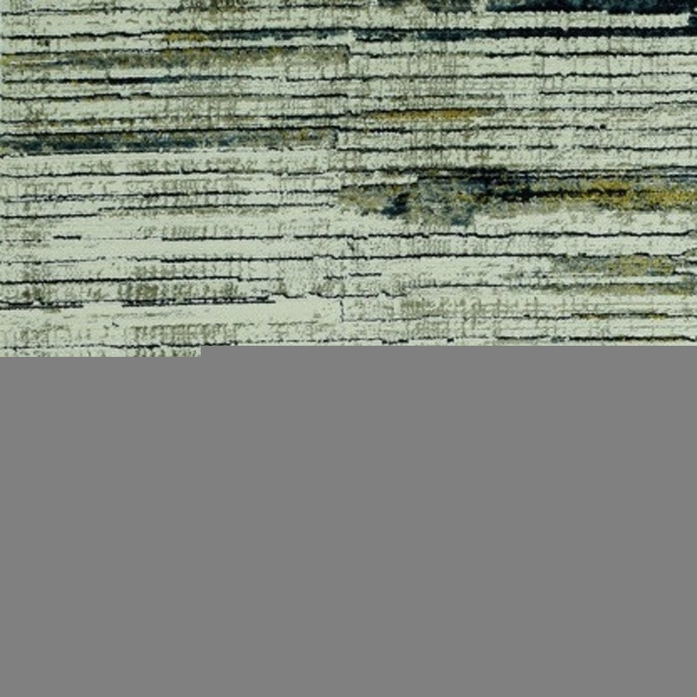 5' X 8' Ivory and Blue Abstract Area Rug