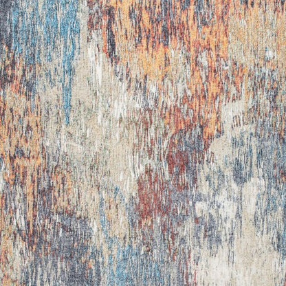 5' X 8' Blue and Beige Abstract Area Rug