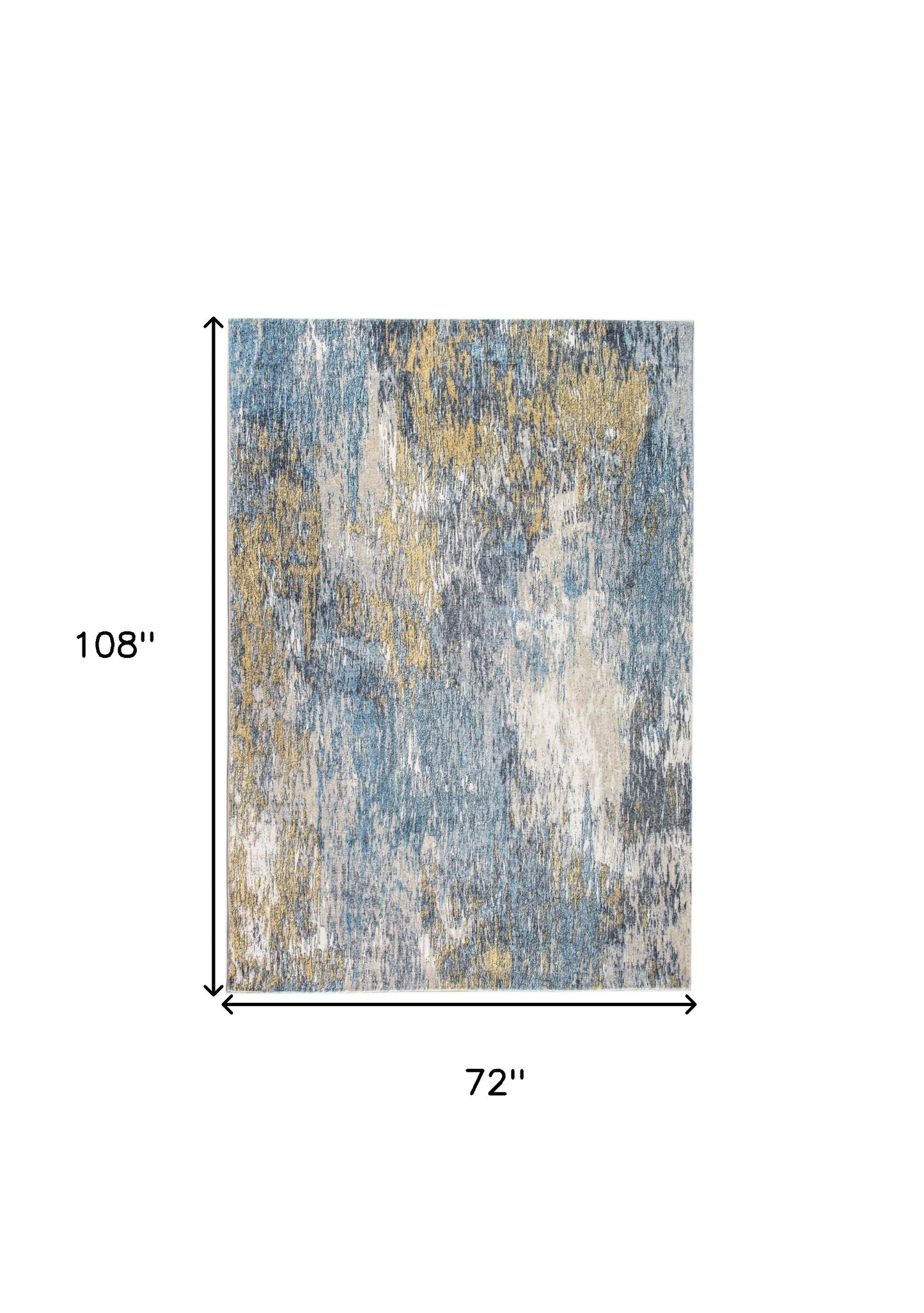 6' X 9' Blue and Gold Abstract Area Rug