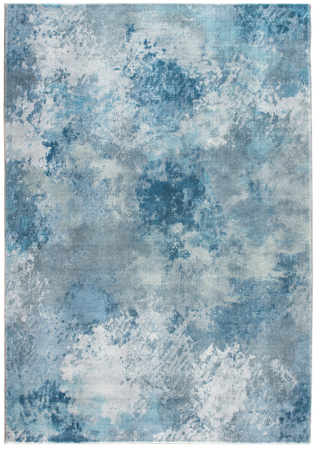 5' X 8' Blue Abstract Area Rug