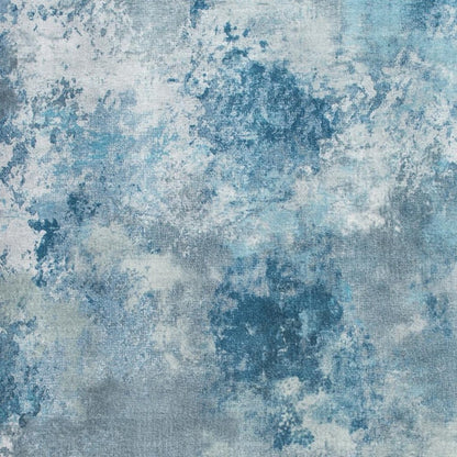 5' X 8' Blue And Ivory Abstract Area Rug