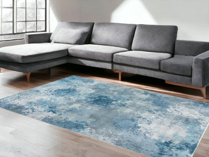 5' X 8' Blue Abstract Area Rug