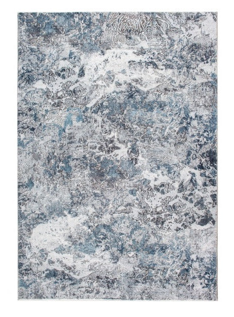 5' X 8' Gray Blue Abstract Galaxy Area Rug