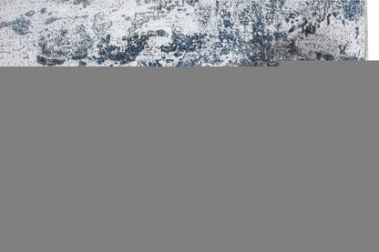 8' X 10' Blue and Gray Abstract Area Rug