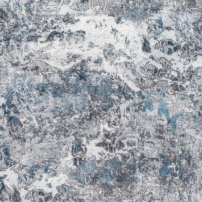8' X 10' Blue and Gray Abstract Area Rug