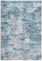 5' X 8' Blue Gray Abstract Cuboid Modern Area Rug