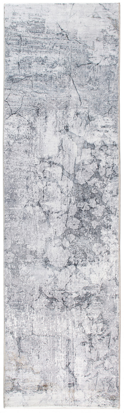 8' Runner Gray Abstract Runner Rug