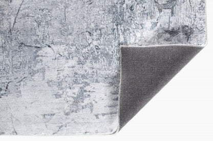 8' Runner Gray Abstract Runner Rug