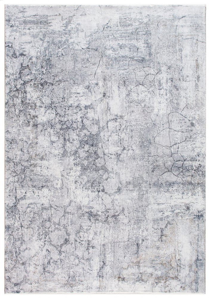 5' X 8' Gray And Ivory Abstract Area Rug