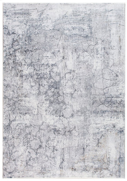 5' X 8' Gray And Ivory Abstract Area Rug
