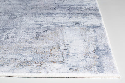 5' X 8' Gray Distressed Marble Area Rug