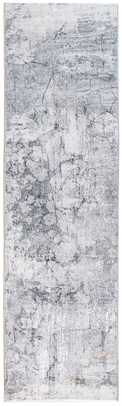 5' X 8' Gray Distressed Marble Area Rug