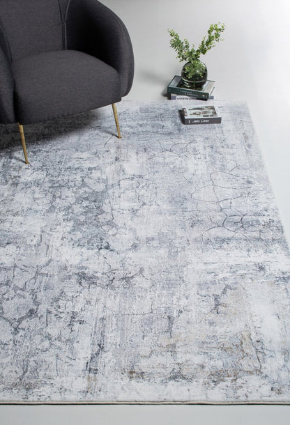 5' X 8' Gray And Ivory Abstract Area Rug