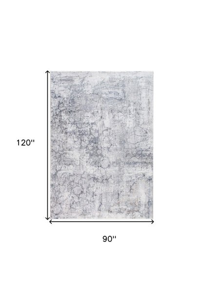 8' X 10' Gray Abstract Area Rug