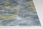 8' Gray Yellow And Purple Abstract Runner Rug