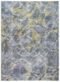 5' X 8' Gray Yellow And Purple Abstract Area Rug