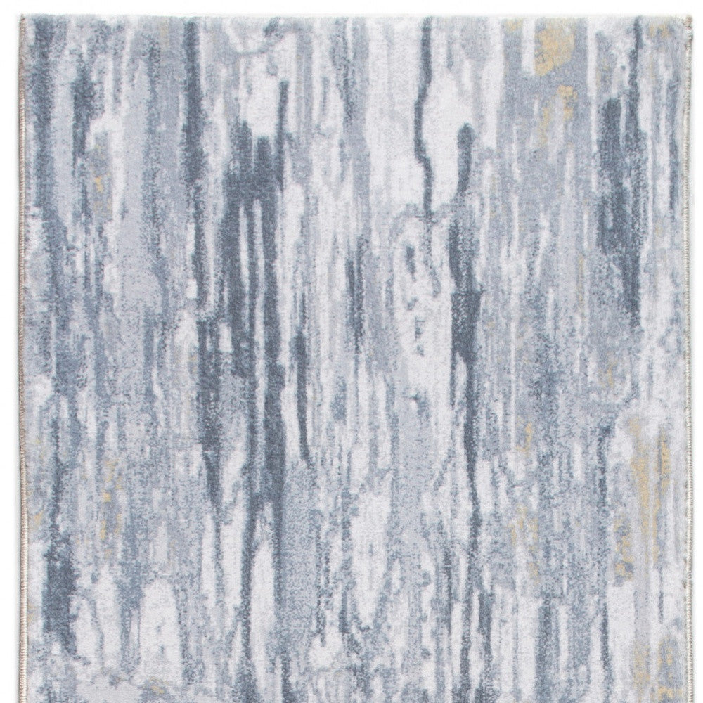 8' Runner Gray Abstract Runner Rug