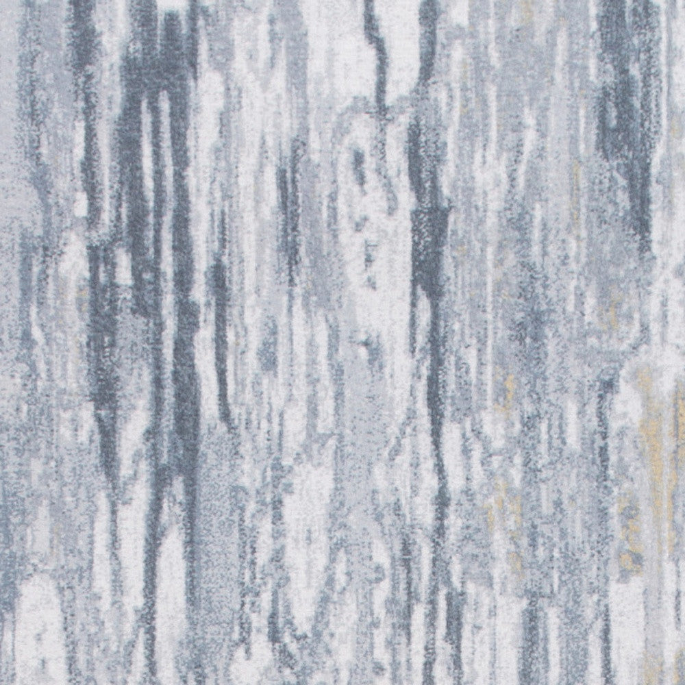 8' Runner Gray Abstract Runner Rug