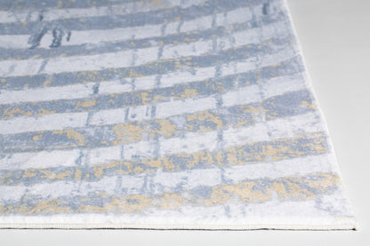 5' X 8' Gray And Ivory Abstract Area Rug