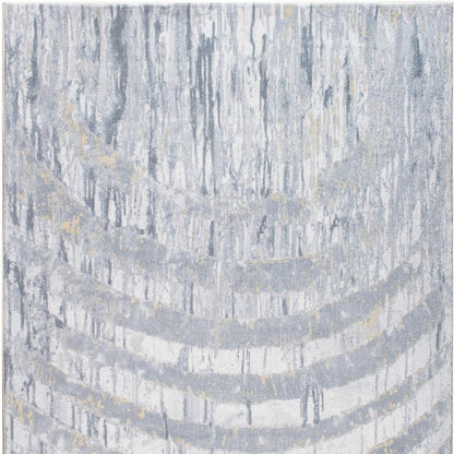 5' X 8' Gray And Ivory Abstract Area Rug