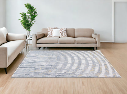 8' X 10' Gray Abstract Area Rug