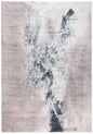 5' X 8' Sand Ivory And Black Abstract Area Rug