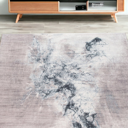 5' X 8' Sand Abstract Area Rug