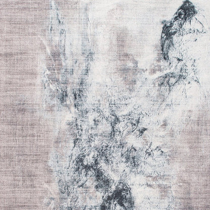 6' X 9' Sand Ivory And Black Abstract Area Rug