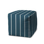 17" Taupe Cube Striped Indoor Outdoor Pouf Cover