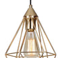 Kitchen Island Geometric Two Light Iron Flush Ceiling Light With Gold Shades