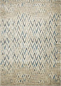 3' X 5' Ivory And Blue Chevron Area Rug