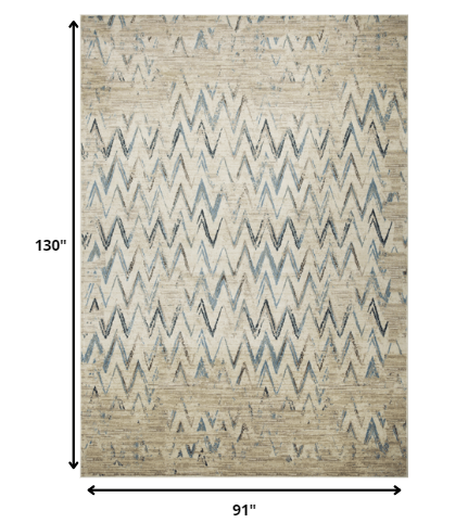 8' X 11' Ivory Chevron Area Rug