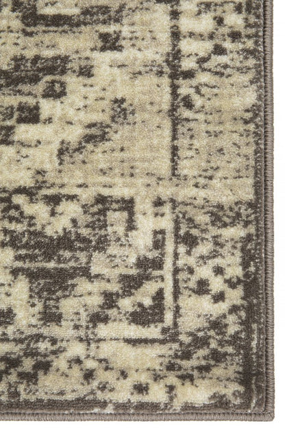 5' X 8' Gray And Brown Abstract Area Rug