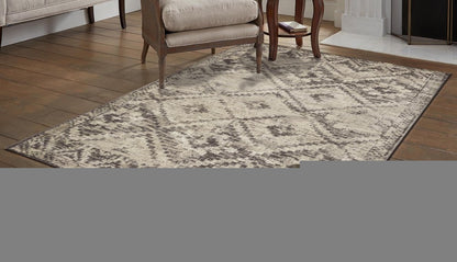 5' X 8' Gray And Brown Abstract Area Rug