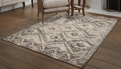 5' X 8' Gray And Brown Abstract Area Rug