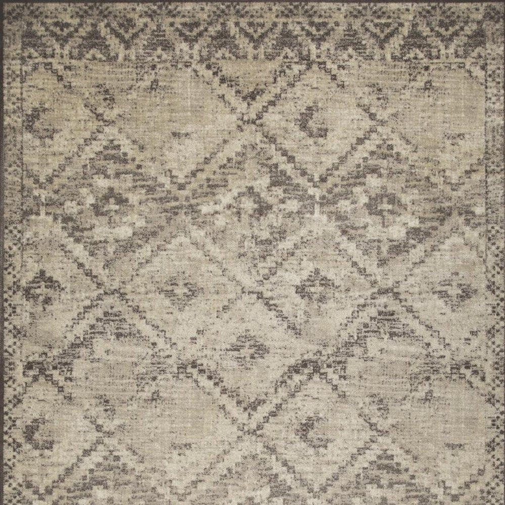 5' X 8' Gray And Brown Abstract Area Rug