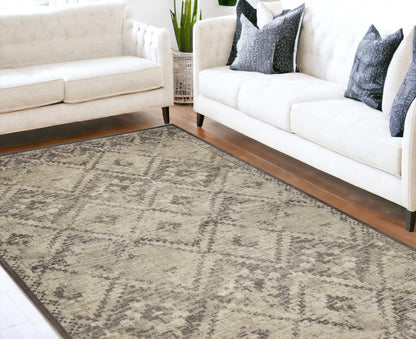 8' X 11' Gray Abstract Area Rug