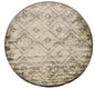 8' Gray And Brown Abstract Round Rug