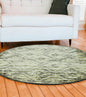 8' Gray Round Abstract Area Rug