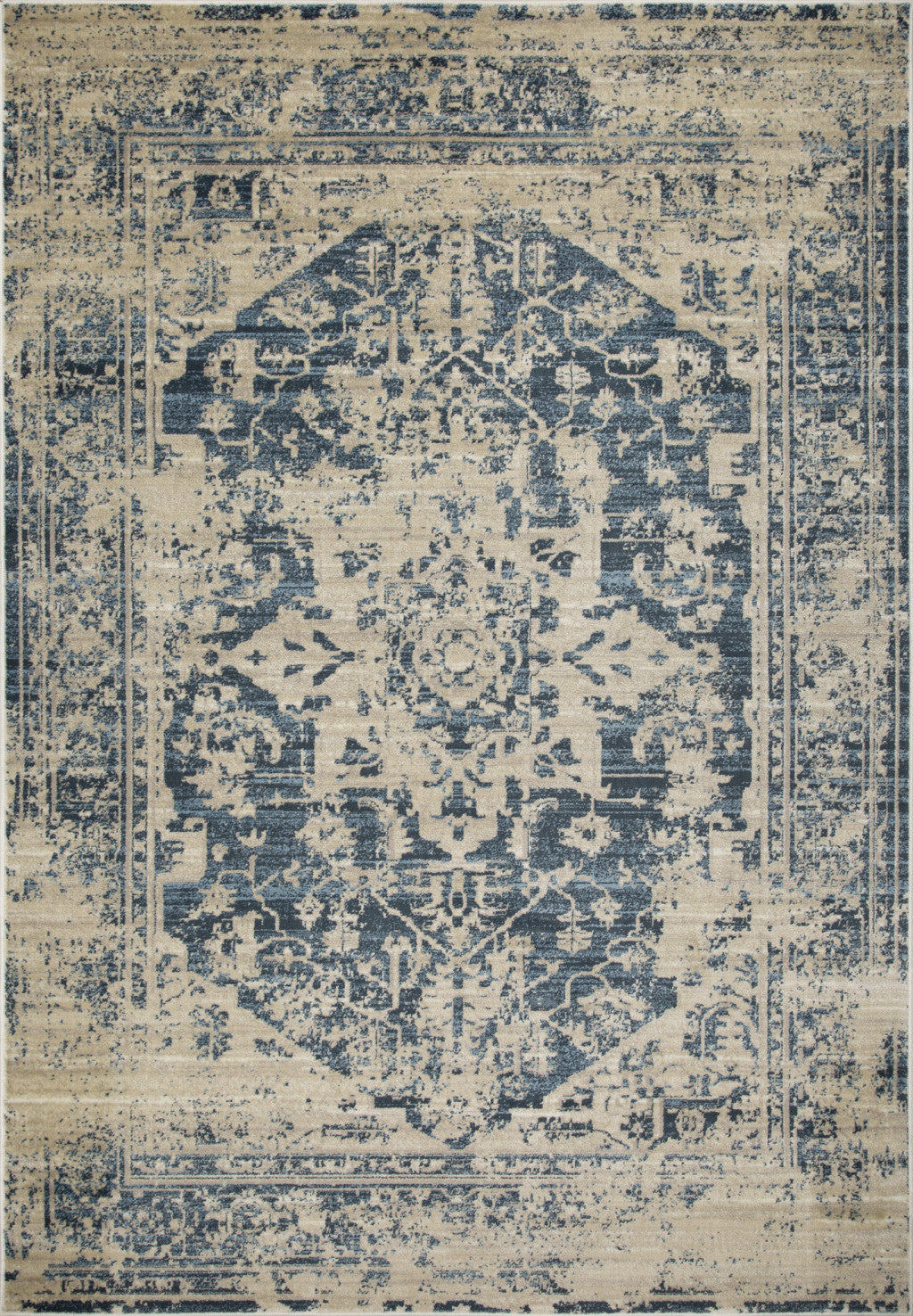 3' X 5' Ivory Oriental Area Rug