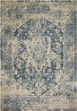 5' X 8' Ivory And Blue Oriental Area Rug