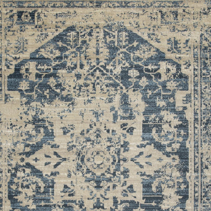 5' X 8' Ivory Oriental Area Rug