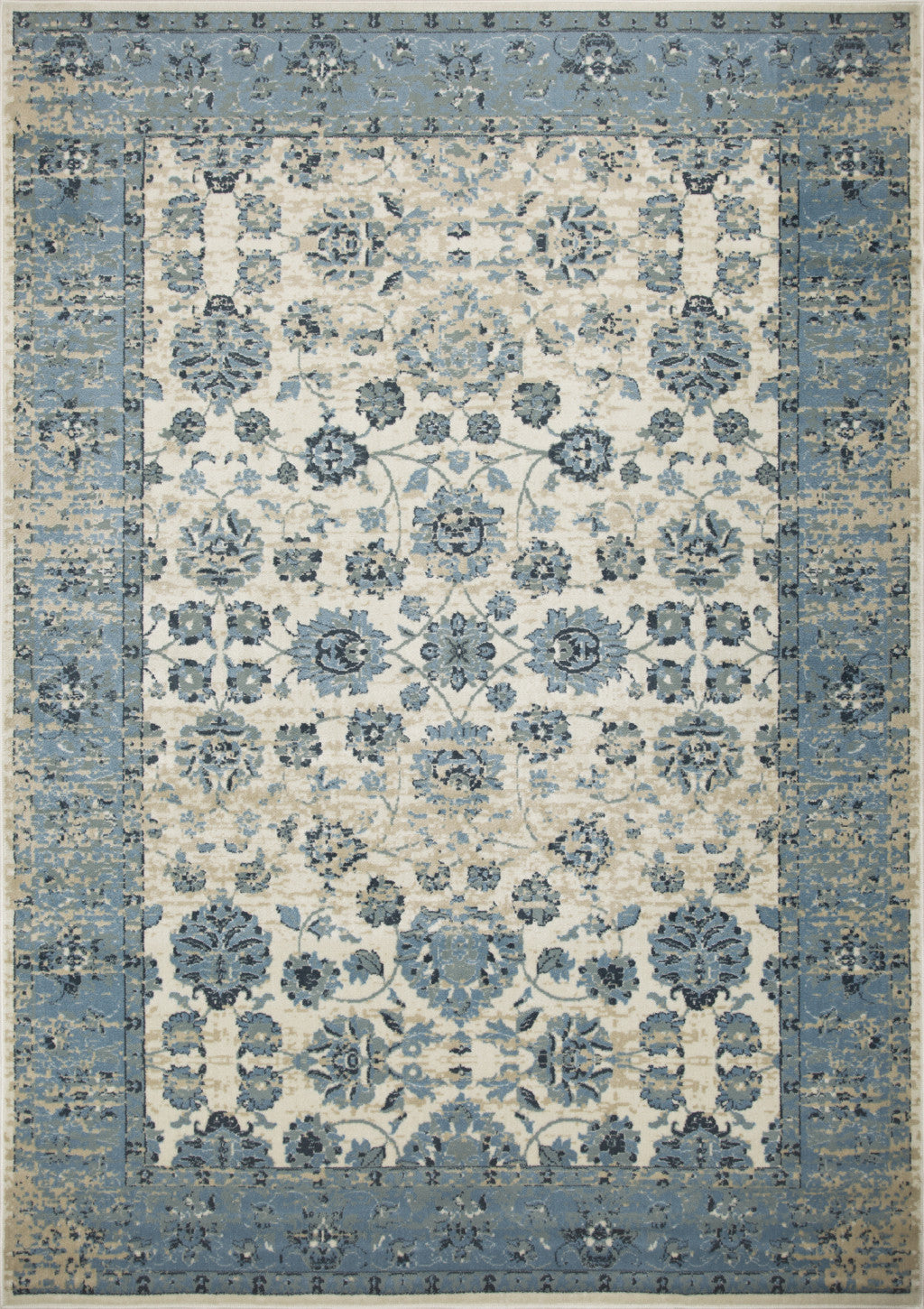 5' X 8' Ivory Oriental Area Rug