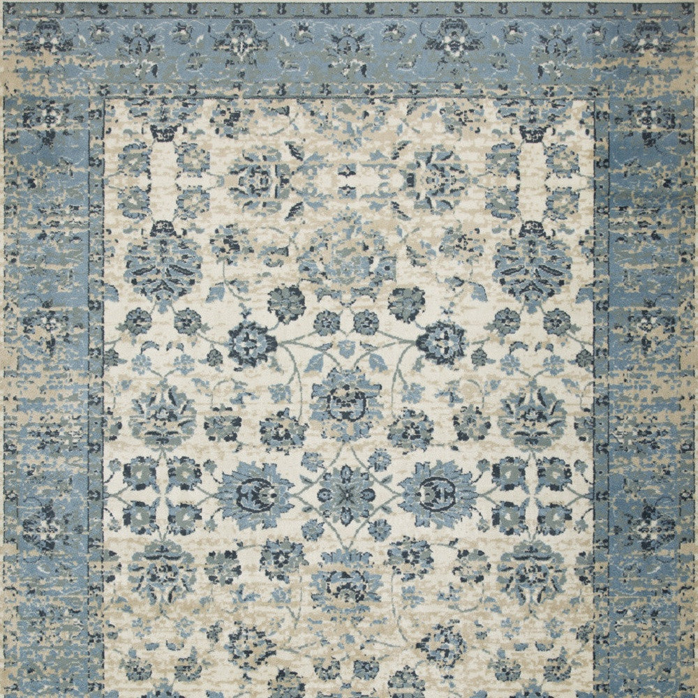 5' X 8' Ivory Oriental Area Rug