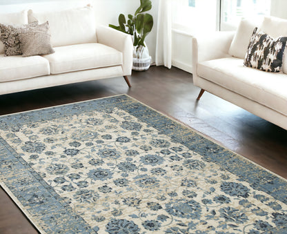 8' X 11' Ivory Oriental Area Rug