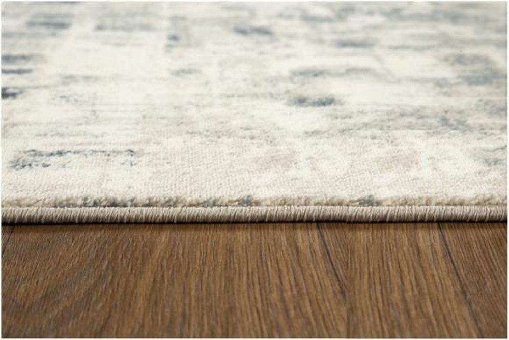 3' X 5' Blue and Beige Abstract Area Rug