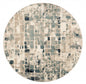 8' Blue and Beige Round Abstract Area Rug