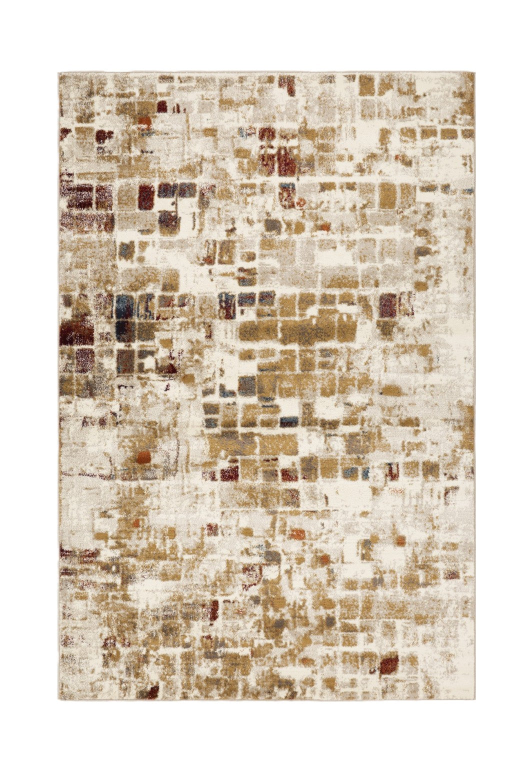 8' Runner Natural Abstract Area Rug