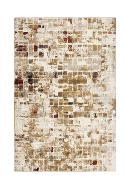 8' Runner Natural Abstract Area Rug