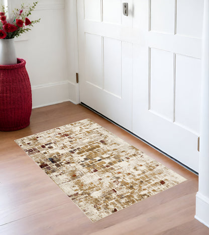 3' X 5' Natural Abstract Area Rug